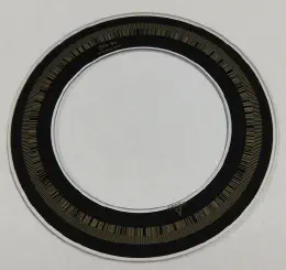 Reflective stainless steel encoder disc — pattern detail
